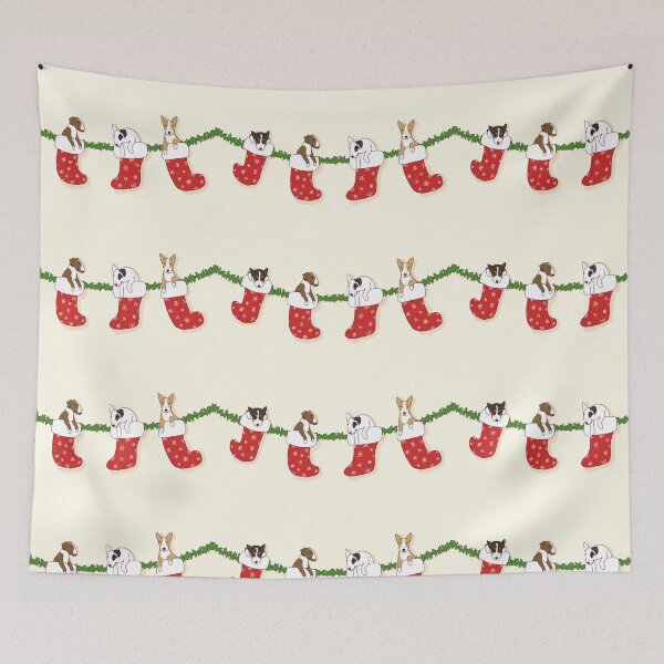 Item preview, Christmas Bull Terrier Puppies - Creme designed and sold by Qtea.