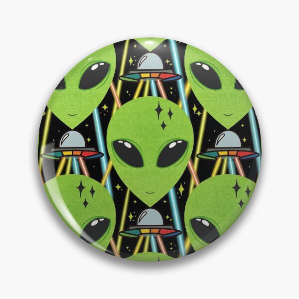 Item preview, Alien invasion, rainbow ufos  designed and sold by PegFollyDesigns.