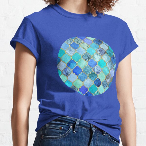 Item preview, Cobalt Blue, Aqua & Gold Decorative Moroccan Tile Pattern designed and sold by micklyn.