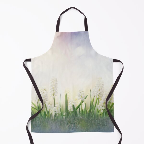 Item preview, white muscari flowers against a blue sky at sunset designed and sold by svetlanna.