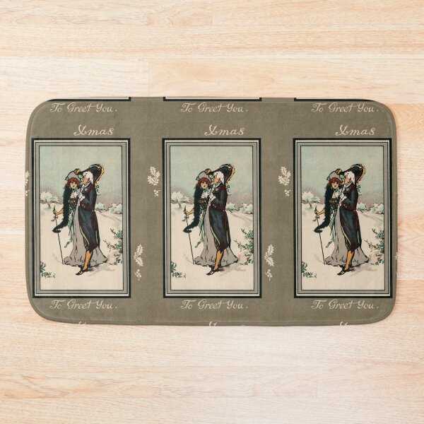 Item preview, Vintage Victorian couple Xmas greetings designed and sold by aapshop.