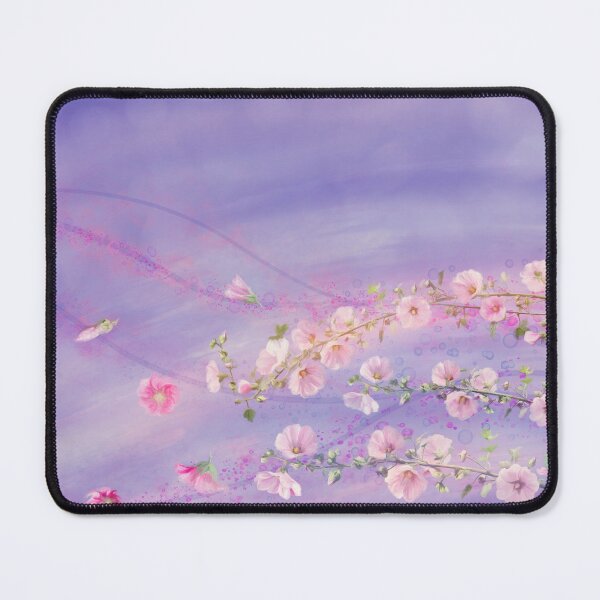 Item preview, Pink hollyhock flowers watercolor background. Digital painting. designed and sold by svetlanna.