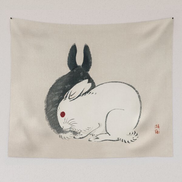 Item preview, Cute Bunnies Rabbits Kono Bairei Vintage Japanese Painting designed and sold by VintageArchive.