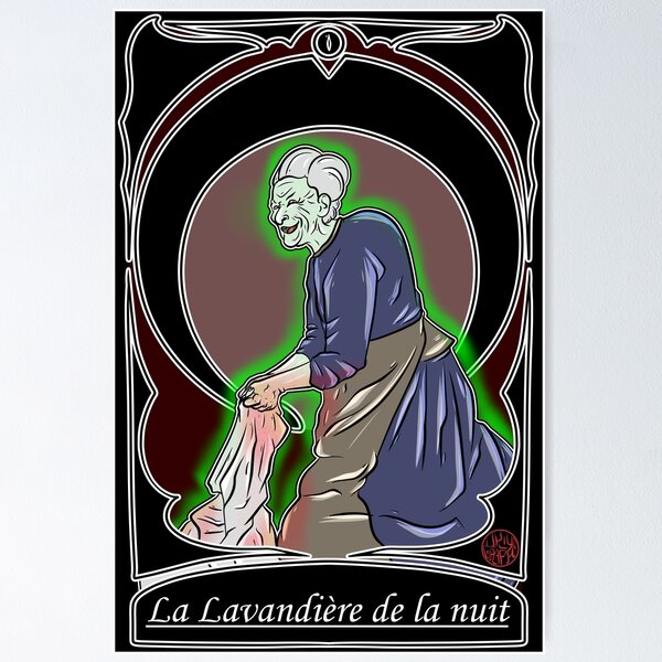 Item preview, The washerwoman of the night - french folklore designed and sold by Ukiyograph.