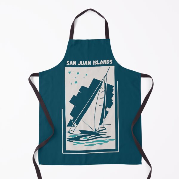 Item preview, San Juan Islands in Washington State, Salish Sea USA - Vintage Sailing Windsurfing Poster designed and sold by Vintage-TM.