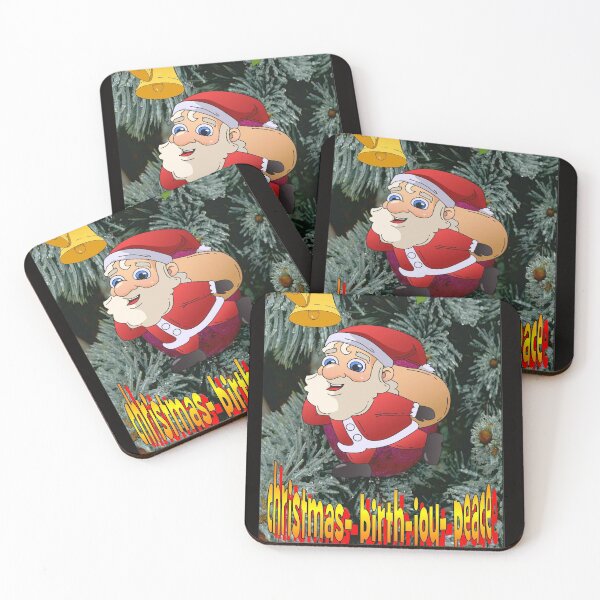 Item preview, Santa-Clause-red-birth joy-peace and christmas tree designed and sold by Reubens-Art.