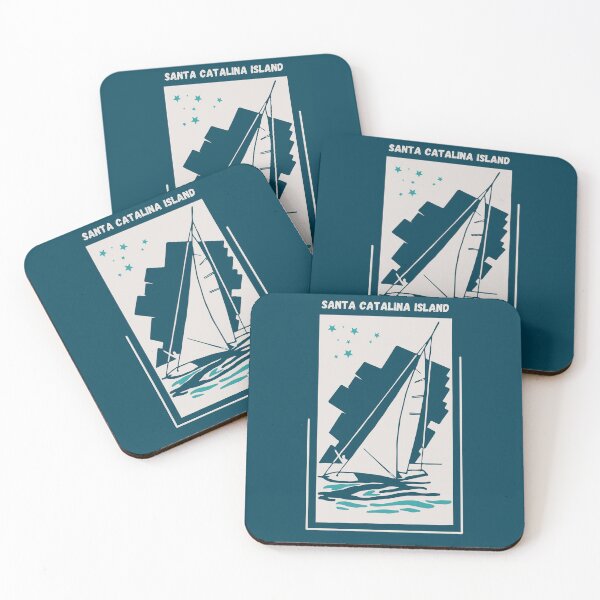 Item preview, Santa Catalina Island in Cannel Islands, California, USA - Vintage Sailing Windsurfing Poster designed and sold by Vintage-TM.