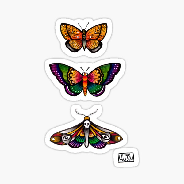 Obligatory Butterflies Sticker