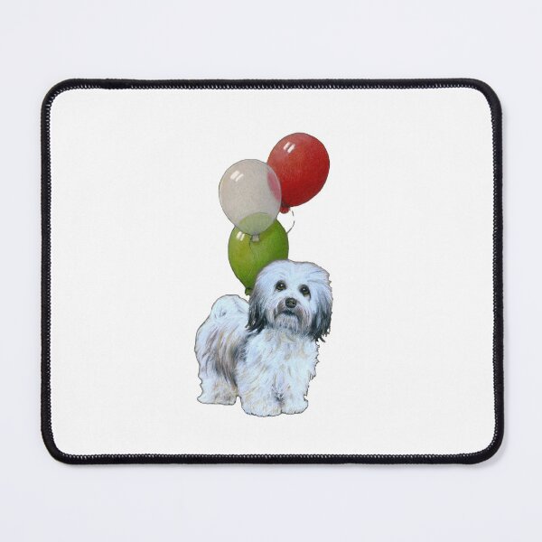 Item preview, Havanese Puppy with Balloons Shaggy Dog Art Illustration designed and sold by JoyfulWhimsy.