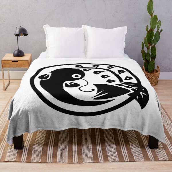 Item preview, Cat Fish in Circle - Japanese Kamon Crest Black Version designed and sold by reyners.