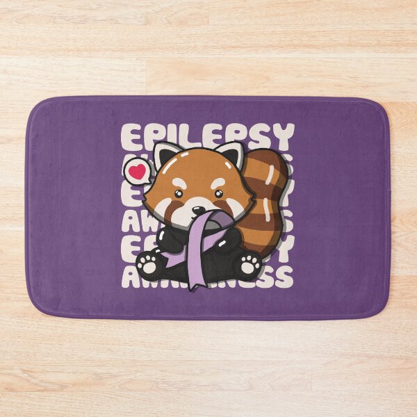 Item preview, Cute Red Panda Holding Epilepsy Awareness Ribbon designed and sold by Luan Huynh.