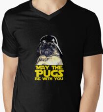 Funny Star Wars May The Pugs Be With You Men's V-Neck T-Shirt