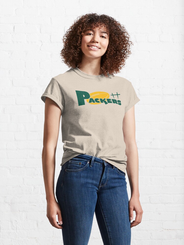 deadmansupplyco Vintage Packers Logo with 'Packers' Text (Yellow) Crewneck Sweatshirt