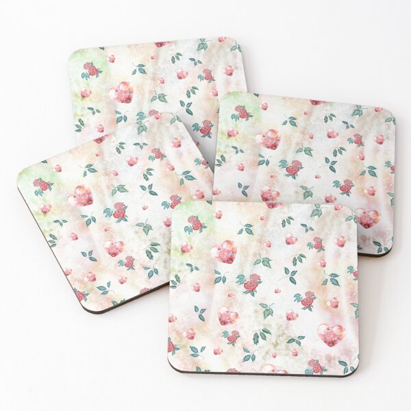 Item preview, Roses and hearts pattern designed and sold by Dusanka Djeric.