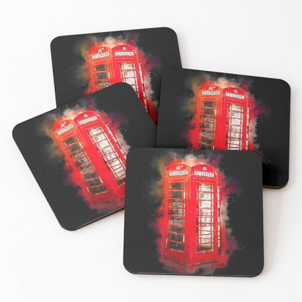 Item preview, London Phone Booth in Red Watercolor designed and sold by Andreea Eva Herczegh.