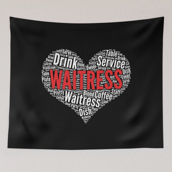 Item preview, Waitress Heart Shape Word Cloud Design design designed and sold by theodoros20.