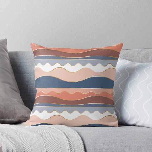 Aperçu de l'œuvre Motif géométrique ondulé bleu, rose et blanc créée et vendue par Osting.