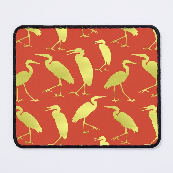 Item preview, Blue Heron Walking Gold Fill on Coral Repeat 5748 designed and sold by Art in My Loft.
