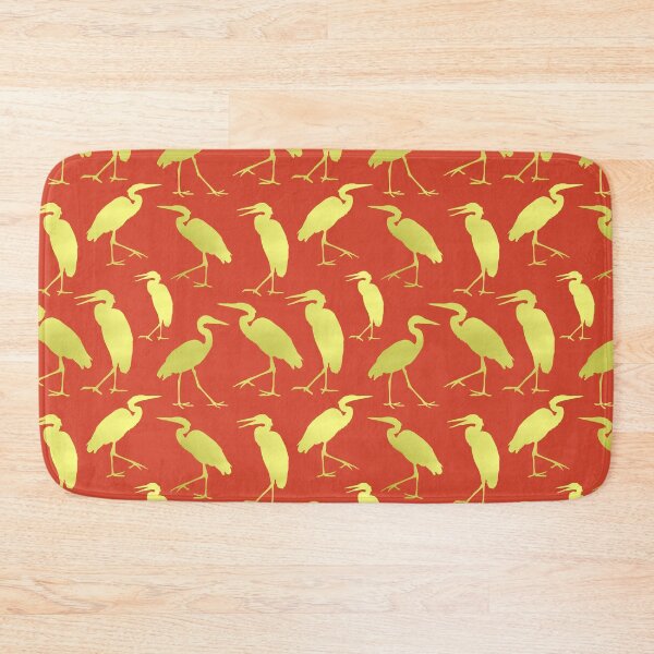 Item preview, Blue Heron Walking Gold Fill on Coral Repeat 5748 designed and sold by Art in My Loft.