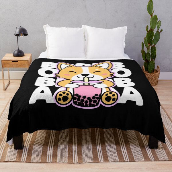Item preview, Kawaii Boba Cute Anime Dog Corgi Kawaii Tea Drink Dark designed and sold by DPankdesign.