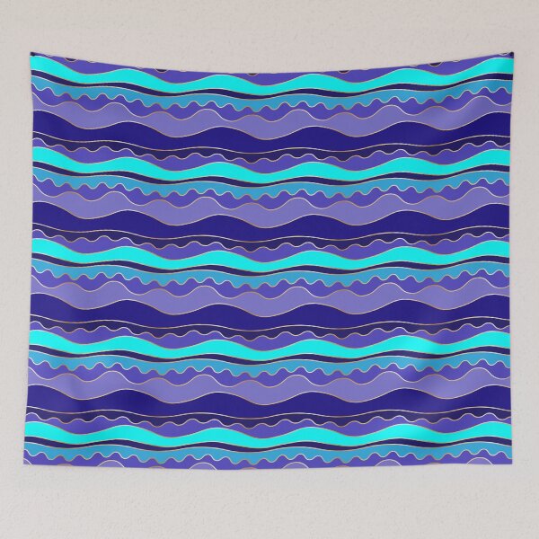 Item preview, Blue wavy geometric pattern designed and sold by Osting.