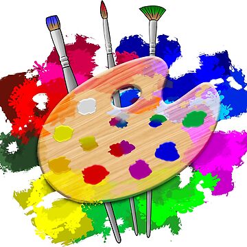 Artist Palette, Paint Brushes, Painters Palette Design, Artwork