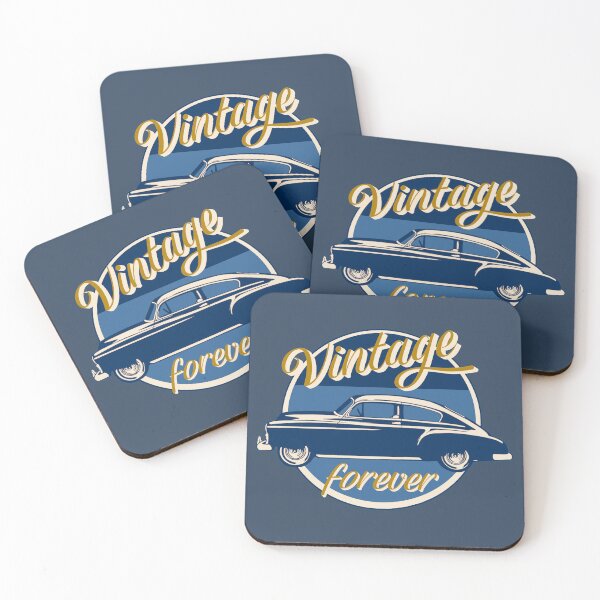 Item preview, Vintage Car Forever Blue And Orange Slogan Design designed and sold by TrulyEpoque.