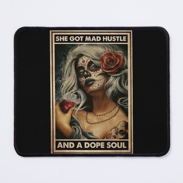 Item preview, Day of the dead sugar skull tattooed woman she got mad hustle designed and sold by jazzloud.