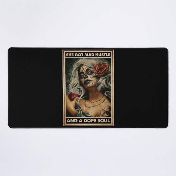 Item preview, Day of the dead sugar skull tattooed woman she got mad hustle designed and sold by jazzloud.