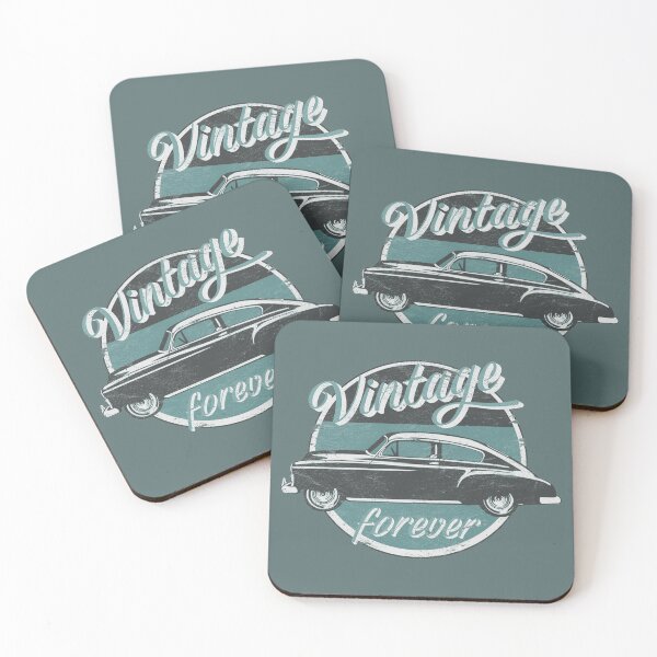 Item preview, Vintage Car Forever Teal Color Distressed Slogan Design designed and sold by TrulyEpoque.