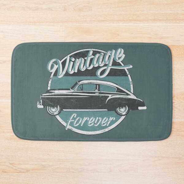 Item preview, Vintage Car Forever Teal Color Distressed Slogan Design designed and sold by TrulyEpoque.