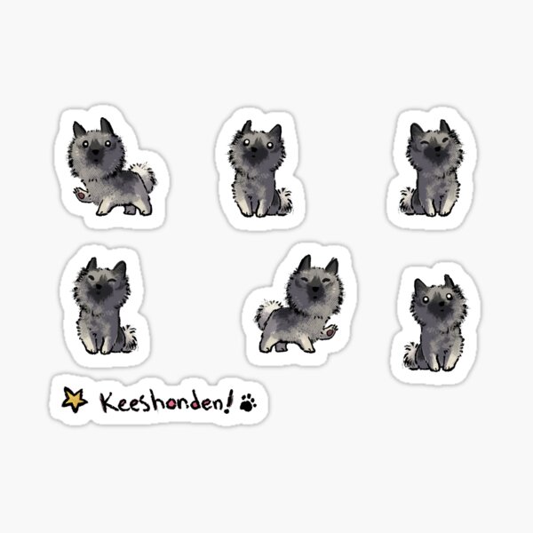 Keeshond - Pup, Purple Sticker
