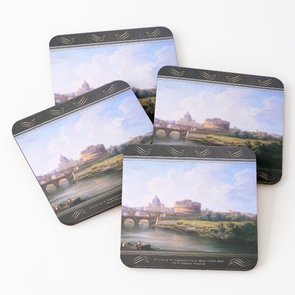 Item preview, Gezicht op de Engelenburcht te Rome by Pierre-Antoine Demachy Classical Xzendor7 Old Masters Reproductions designed and sold by Xzendor7 Digital Art Creations.