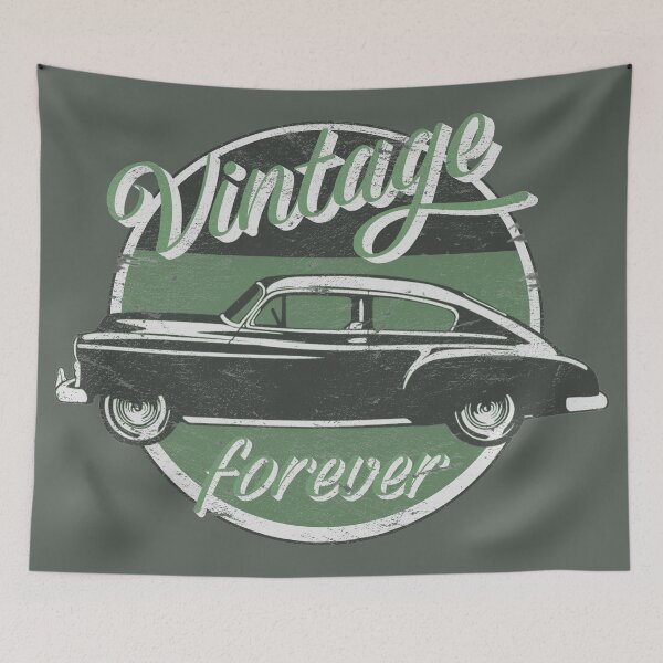 Item preview, Vintage Car Forever Green Color Distressed Slogan Design designed and sold by TrulyEpoque.
