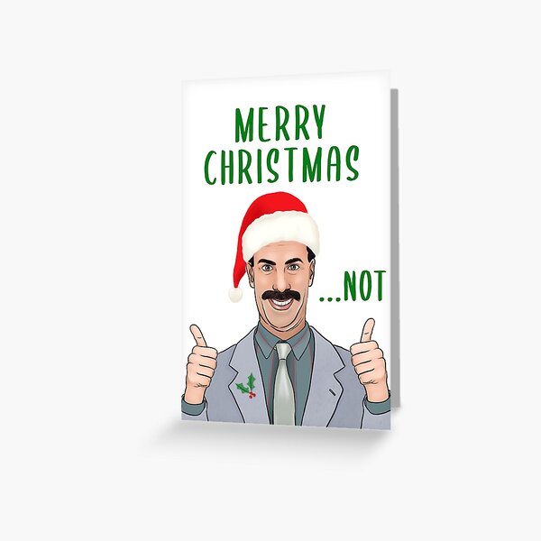 Item preview, Borat Christmas card, jumper, tshirt designed and sold by Swish & Scribble.