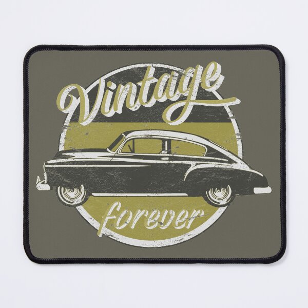 Item preview, Vintage Car Forever Mustard Yellow Color Distressed Slogan Design designed and sold by TrulyEpoque.