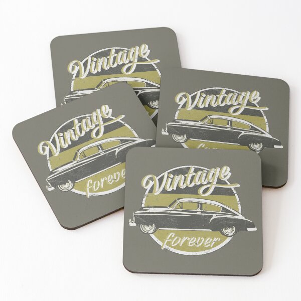 Item preview, Vintage Car Forever Mustard Yellow Color Distressed Slogan Design designed and sold by TrulyEpoque.