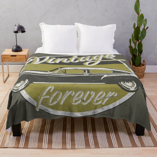 Item preview, Vintage Car Forever Mustard Yellow Color Distressed Slogan Design designed and sold by TrulyEpoque.