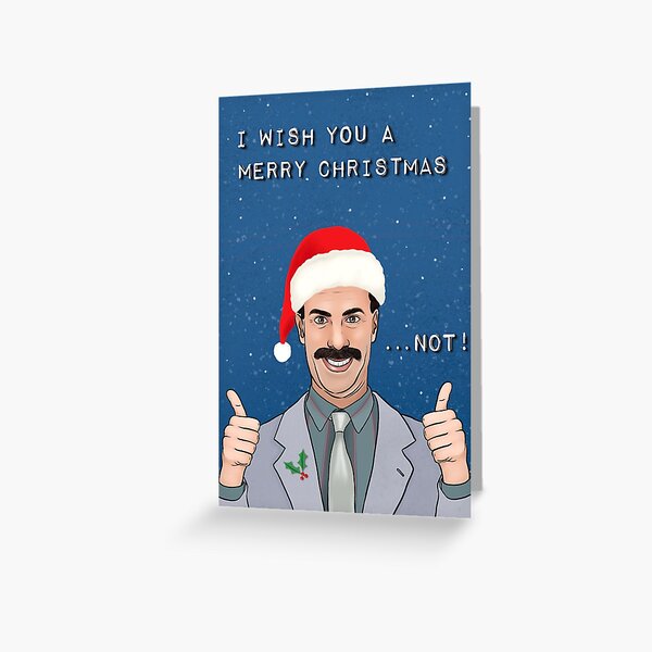 Item preview, Borat Christmas card designed and sold by Swish & Scribble.
