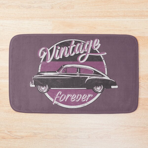 Item preview, Vintage Car Forever Dull Earthy Toned Magenta Color Distressed Slogan Design designed and sold by TrulyEpoque.