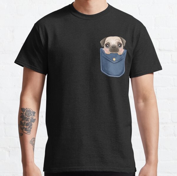 t shirt with dog in pocket