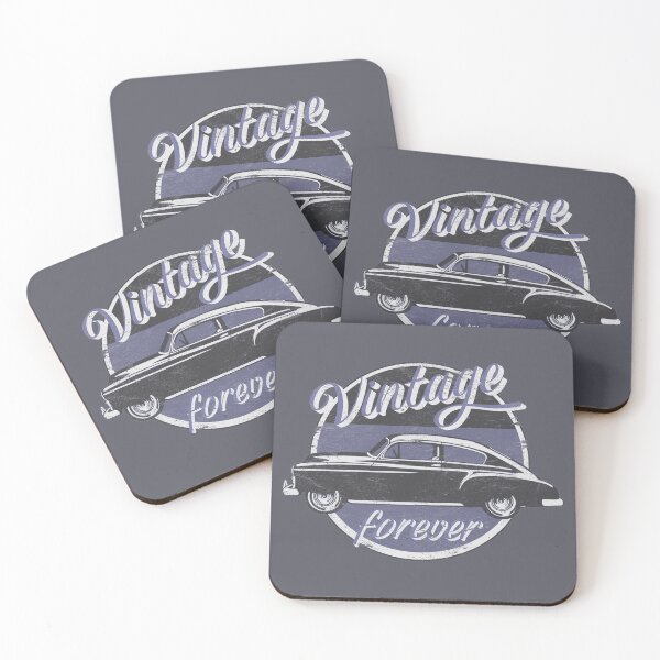 Item preview, Vintage Car Forever Blue Grey Color Distressed Slogan Design designed and sold by TrulyEpoque.