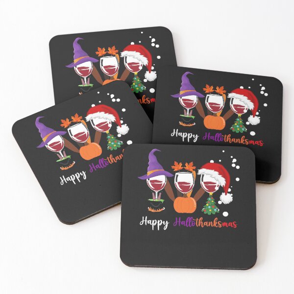 Item preview, Happy Hallothanksmas Wine lover Wine Glass Thankgiving Funny Wine designed and sold by Anela-MC.