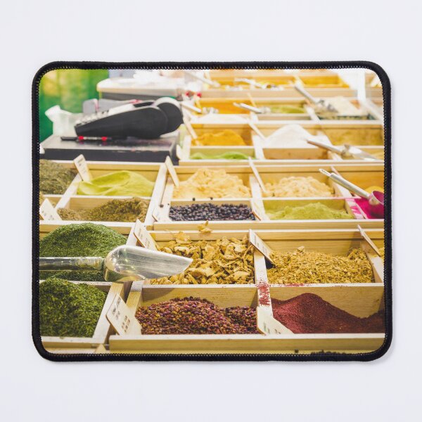 Item preview, spice shop horizontal product background colorful with cash register designed and sold by fineartitalia.