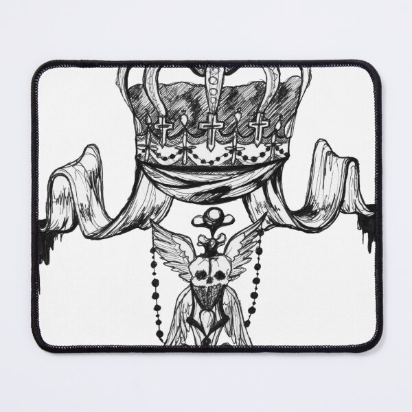 Item preview, skull crown crest hand drawn original designed and sold by Vivien Merveilles.