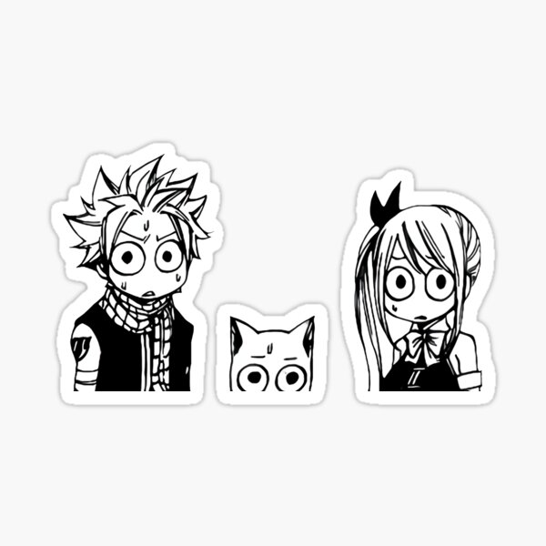 Natsu Lucy et Happy - Queue de fée Sticker