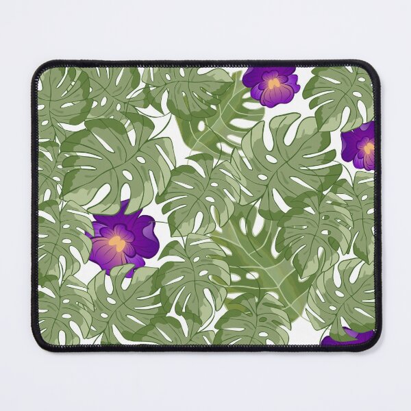 Item preview, background tropical adam leaves and purple orchids designed and sold by bohemedesign.