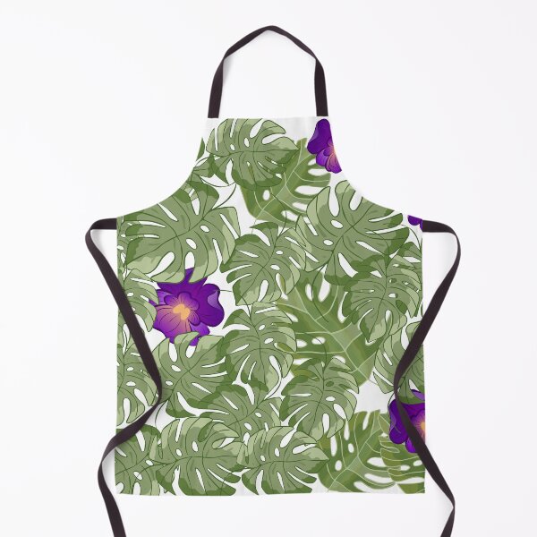 Item preview, background tropical adam leaves and purple orchids designed and sold by bohemedesign.