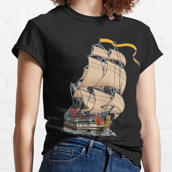 Sailing ship La Licorne, color picture   Classic T-Shirt