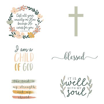 Christian Cross Sticker Pack Sticker for Sale by walk-by-faith